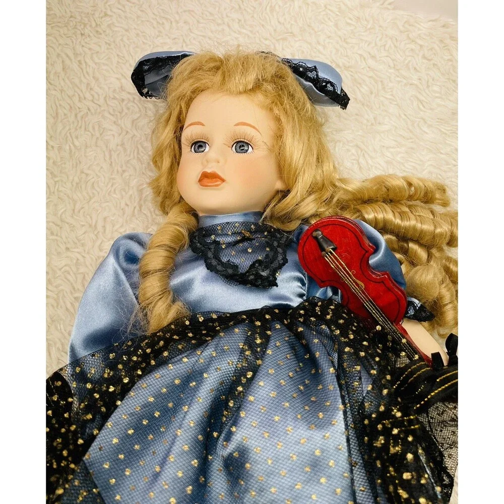 Porcelain Doll With Violin Clarissa's Collection by Dollex Series 2000 Authentic